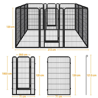 12 Panels Iron Dog Cat Exercise Barrier Dog Pen Dog Playpen