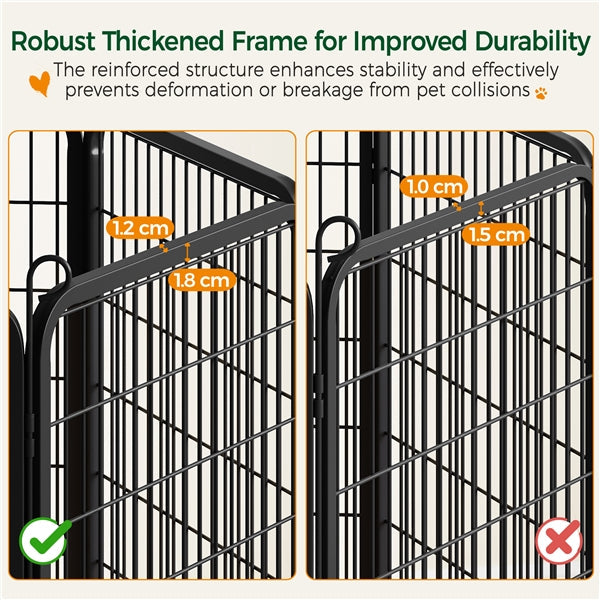 Set of 3 - 6 Panels Heavy Duty Dog Playpen Metal Dog Pen Pet Fence