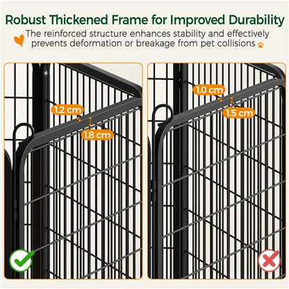 Set of 3 - 6 Panels Heavy Duty Dog Playpen Metal Dog Pen Pet Fence