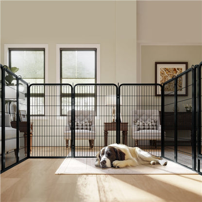 Set of 3 - 6 Panels Heavy Duty Dog Playpen Metal Dog Pen Pet Fence
