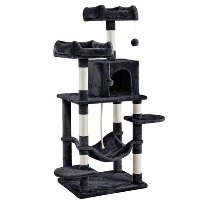 59″ Tall Multilevel Cat Tree with Condo & Plush Perch & Scratching Post