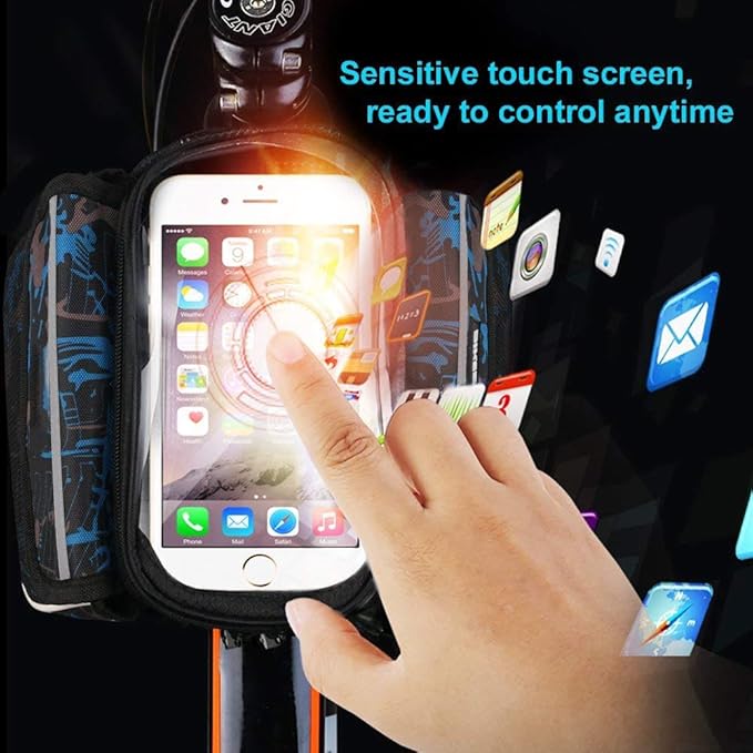 ECOTREK Waterproof Bicycle Frame Bag – Bike Phone Holder with Touchscreen JS71801