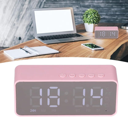 Digital Smart Alarm Clock With Bluetooth Speaker (Pink)
