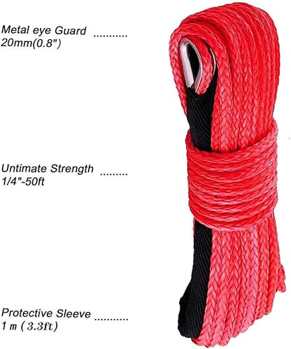 Synthetic Winch Rope Red 15m 6mm