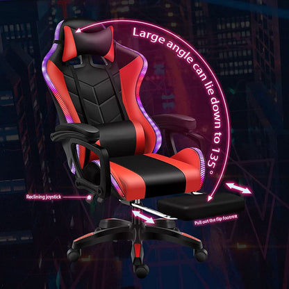 Gaming Chair Office Chair With Foot Rest Racing Chair with Speaker and Light