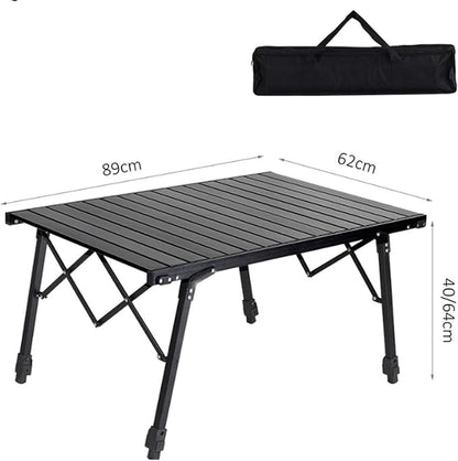 Aluminium Height Adjustable Egg Roll Camping Table – Portable Outdoor Table 89cm