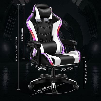 Gaming Chair Office Chair With Foot Rest Racing Chair with Speaker and Light