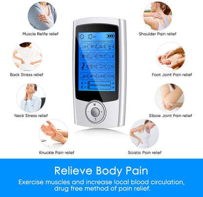 Electric TENS EMS Massager for Muscle Stimulation and Pain Relief