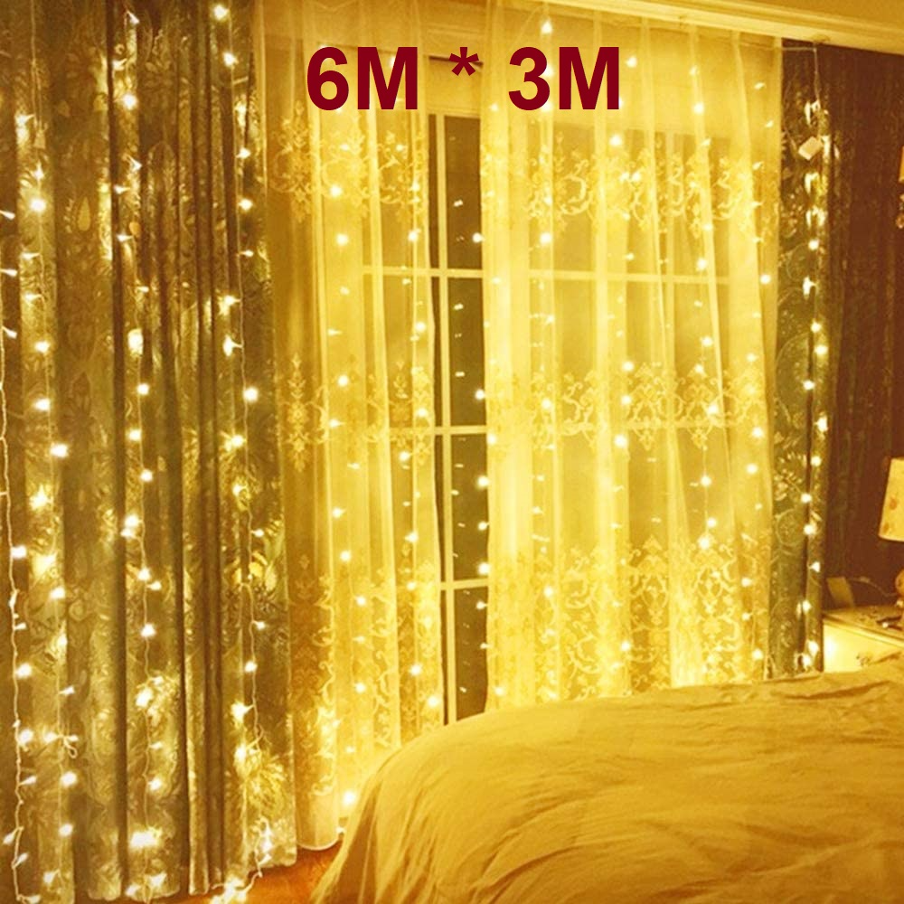 Curtain Lights Warm White 6X3M