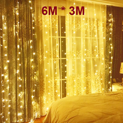 Curtain Lights Warm White 6X3M