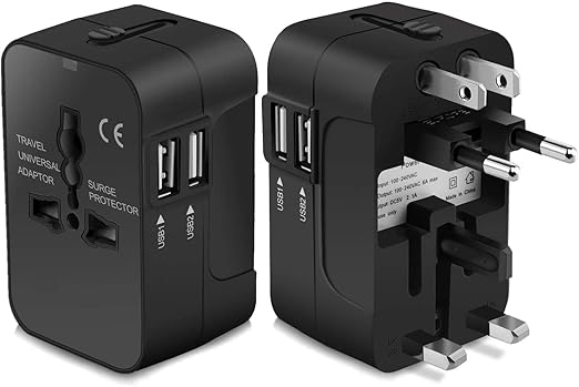 Worldwide All in One Universal Travel Adaptor with Dual USB Charging Ports