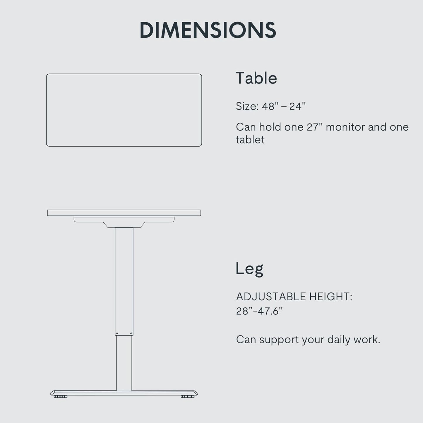 Height Adjustable Desk Table 120CM