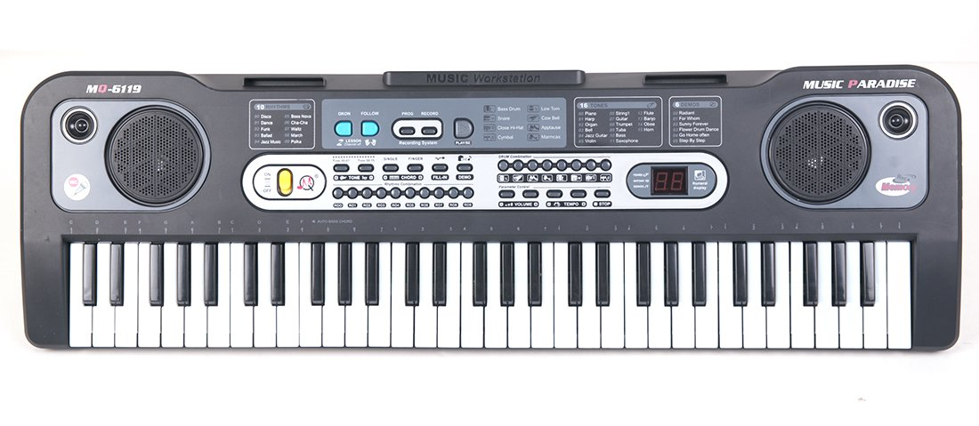 Keyboard Piano with Piano Music and Piano Stand