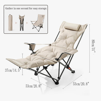 Folding Camping Chair with Footrest & Recline – 2-in-1 Portable Outdoor Chair FY1352