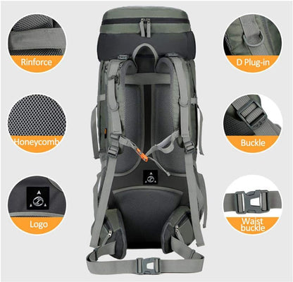75L Camping & Hiking Backpack – Outdoor Travel Mountaineering Pack with Rain Cover ZYQS11710