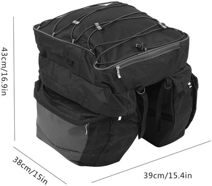 3-in-1 Bicycle Rear Rack Bag with Rain Cover 43L JS61310