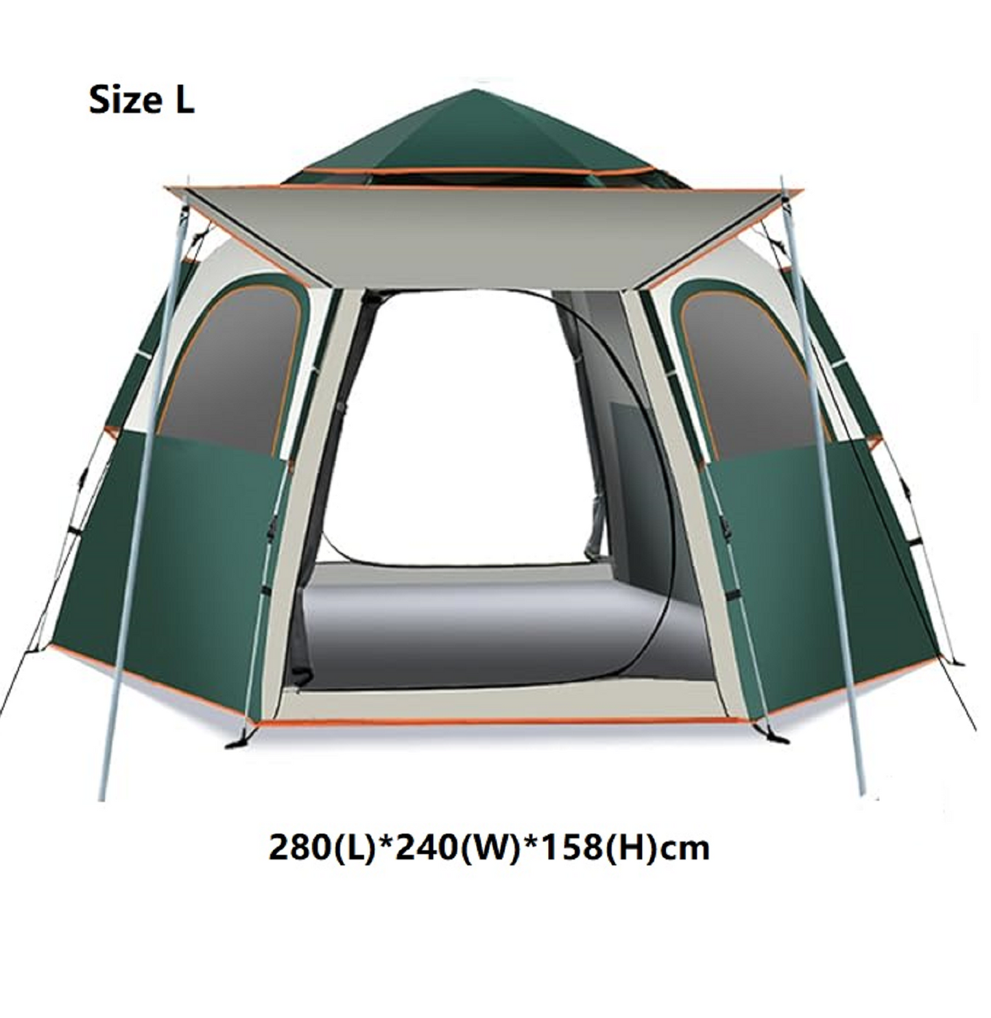 Hexagonal Camping Tent - Durable, Quick Setup JLP5467