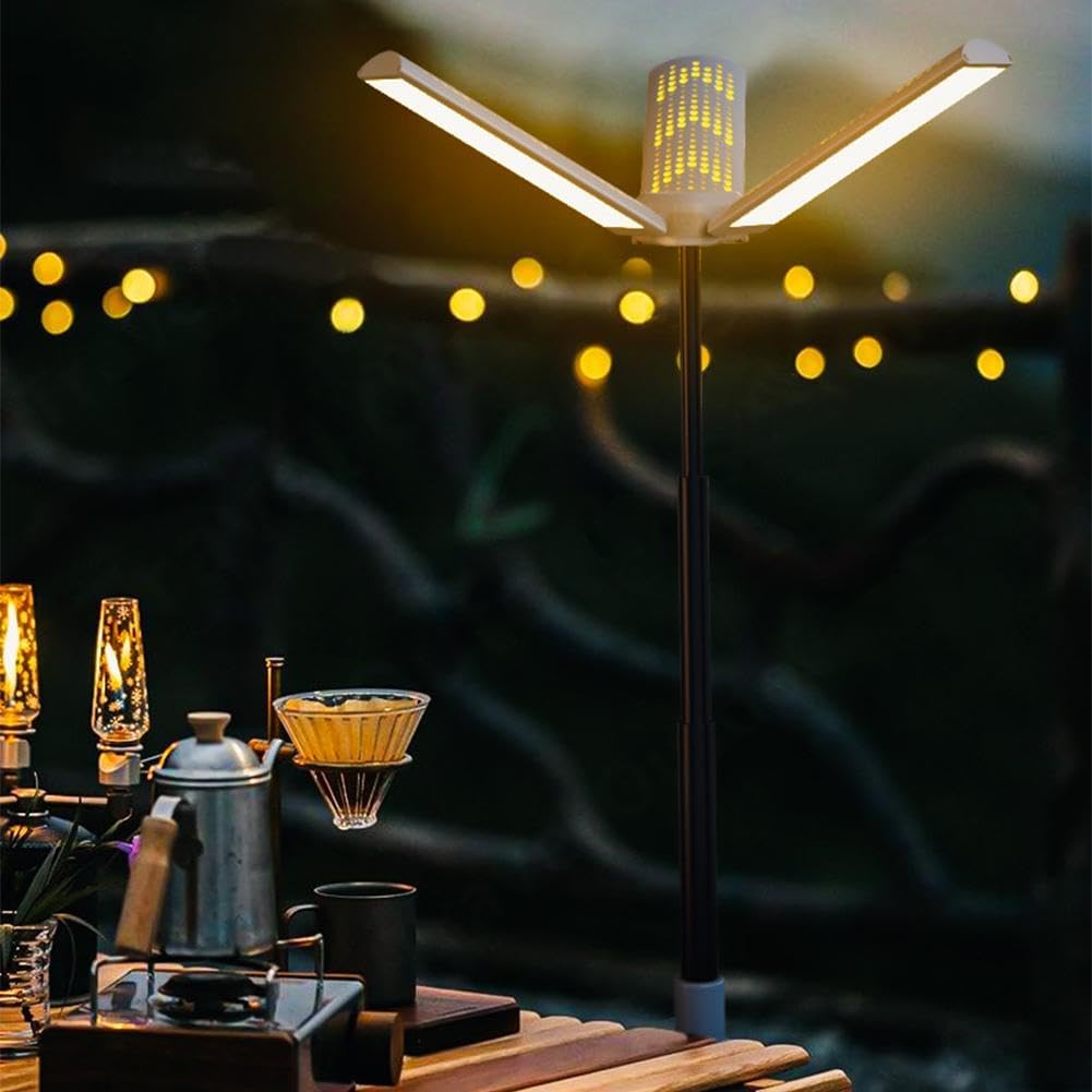 Camping Lantern Rechargeable 360° Rotatable Foldable Outdoor Light with Tripod