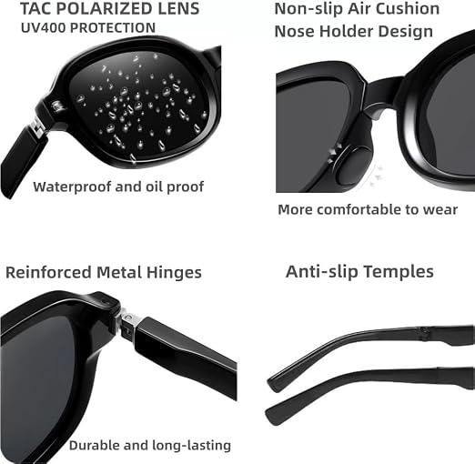 Ecotrek Polarised Folding Rectangular Sunglasses – UV380 Lightweight LX16-21