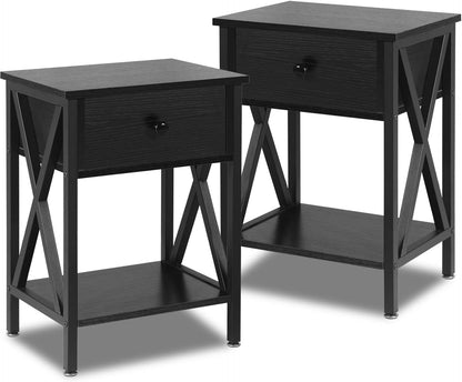 Bedside Table with Drawers