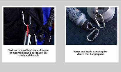 Heavy Duty D-Shaped Aluminium Carabiner Hooks