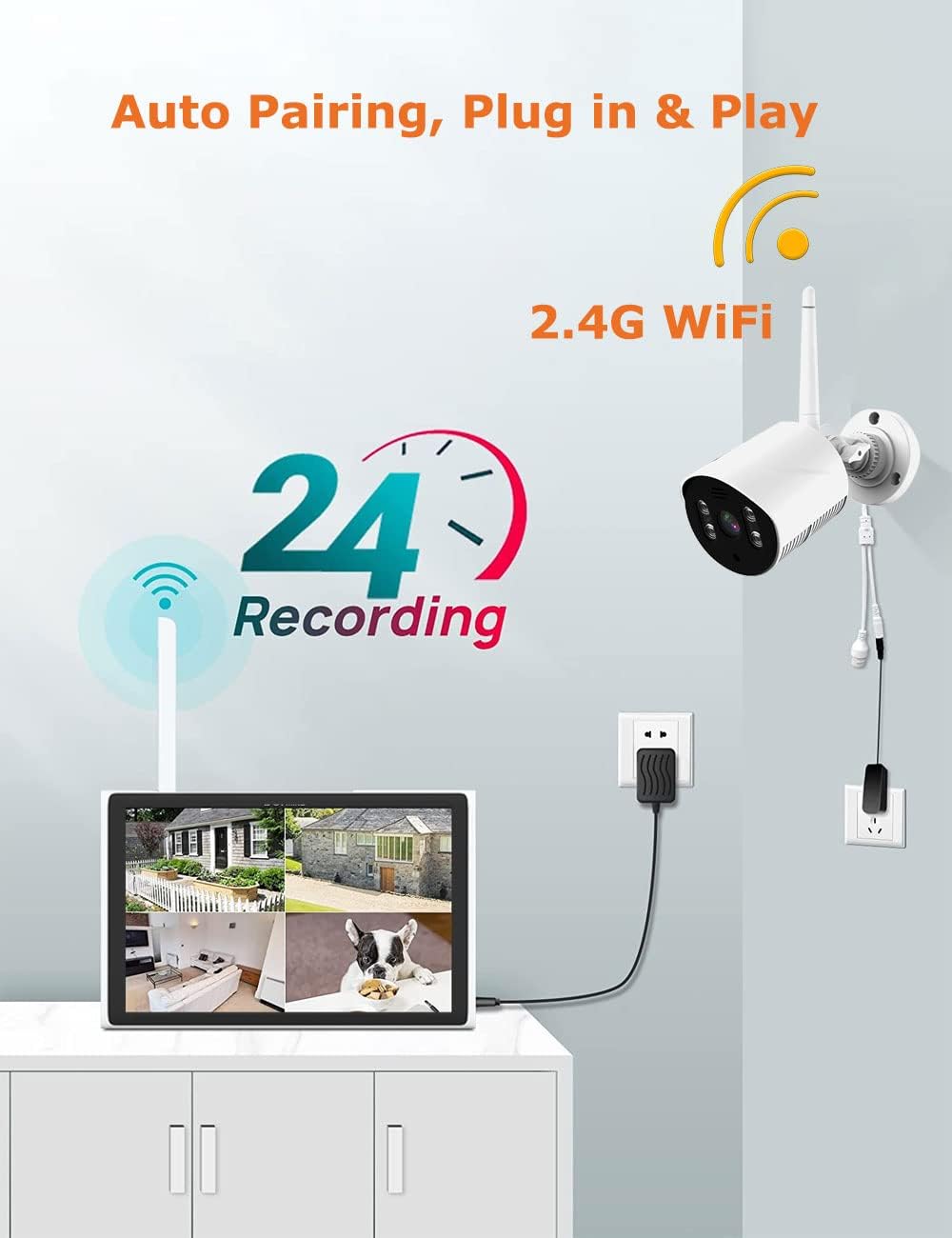 10.1 Inch Screen Wireless Security camera system CCTV NVR surveillance