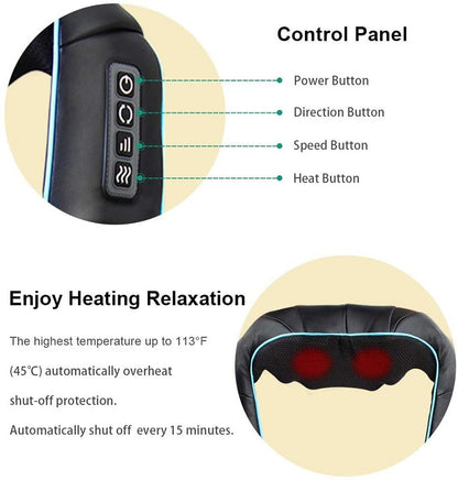 Neck Massager Shiatsu 3D Kneading Neck Shoulder Body Massager