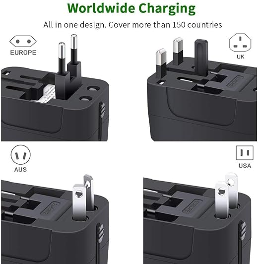 Worldwide All in One Universal Travel Adaptor with Dual USB Charging Ports