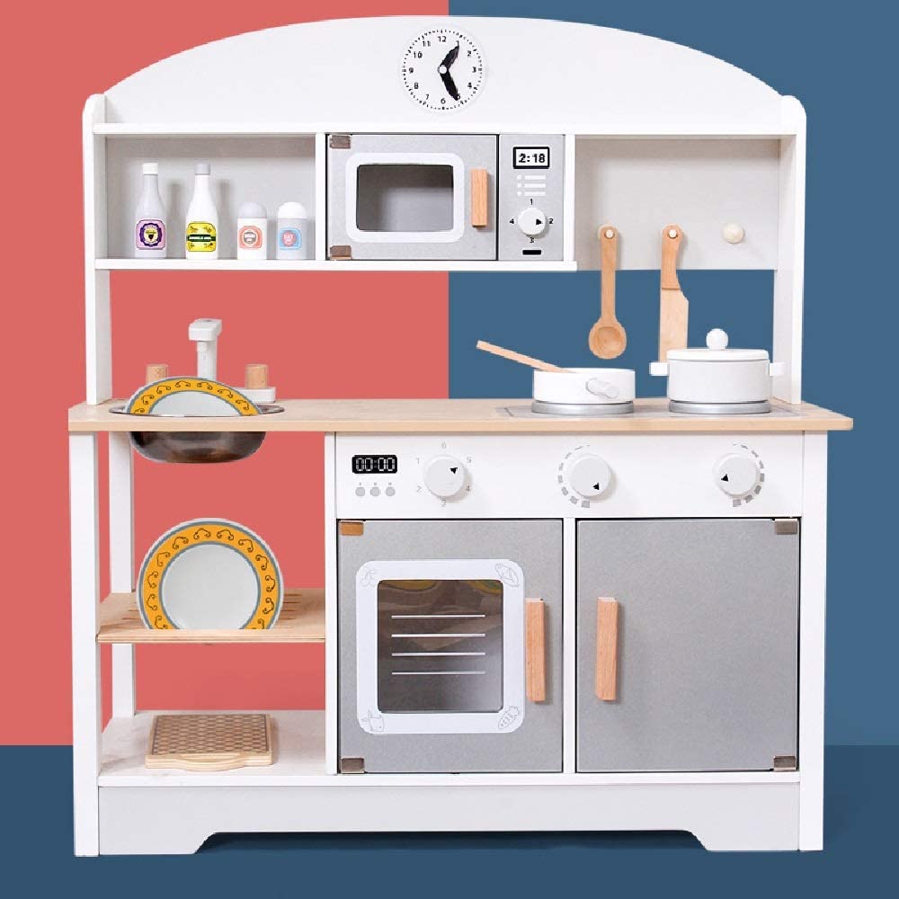 Wooden Play Kitchen Kids Kitchen Set Pretend Playset