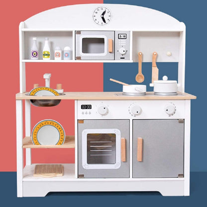 Wooden Play Kitchen Kids Kitchen Set Pretend Playset