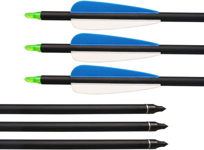 Fiberglass Hunting & Target Archery Arrows (6 Arrows)