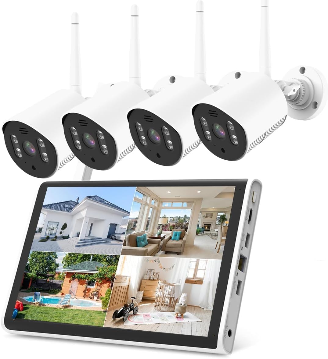10.1 Inch Screen Wireless Security camera system CCTV NVR surveillance