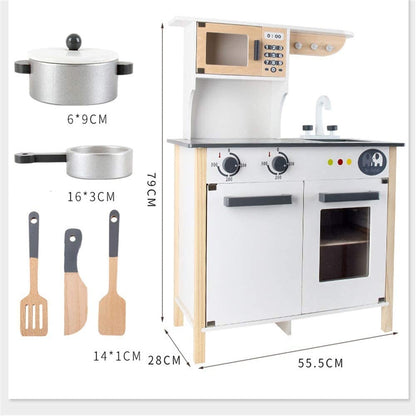 Wooden Play Kitchen Kids Kitchen Set Pretend Playset