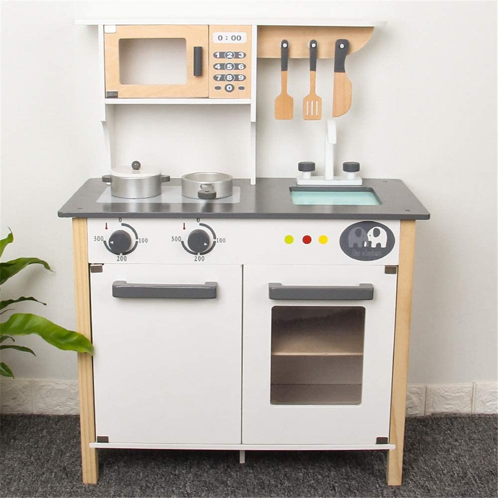 Wooden Play Kitchen Kids Kitchen Set Pretend Playset
