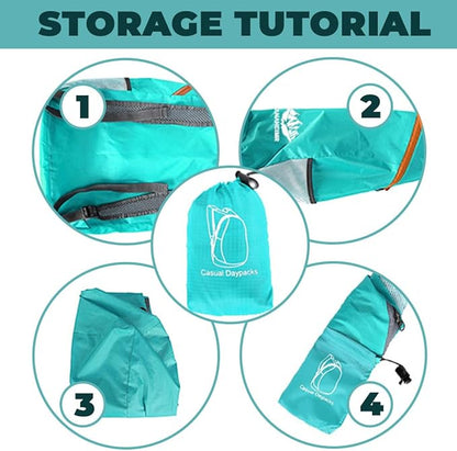 Ultralight Foldable Backpack – Water Resistant for Travel, Hiking & Cycling RB3707