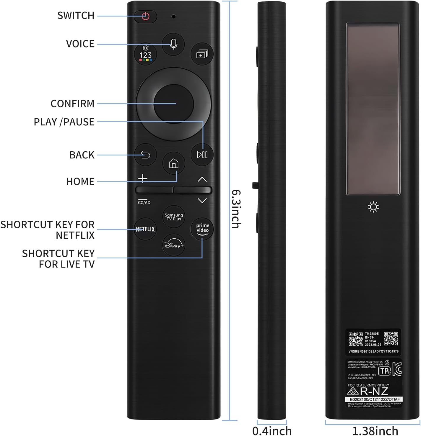 Samsung Smart Solar TV Remote Replacement