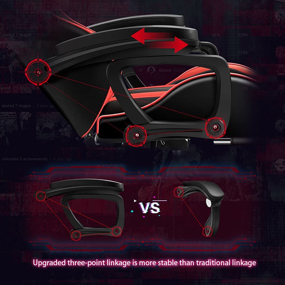 Gaming Chair Office Chair With Foot Rest Racing Chair with Speaker and Light