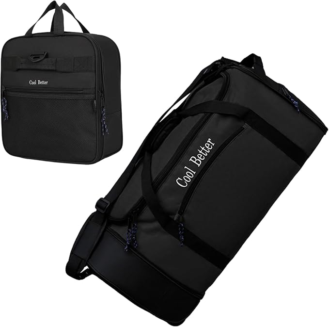 Ecotrek 55L Foldable Rolling Duffel Bag with 2 Wheels – Waterproof Oxford Weekender Travel Bag FL6121