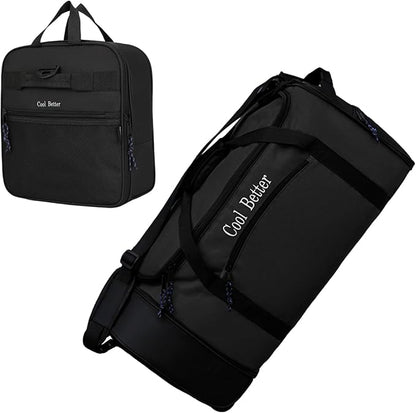 Ecotrek 55L Foldable Rolling Duffel Bag with 2 Wheels – Waterproof Oxford Weekender Travel Bag FL6121
