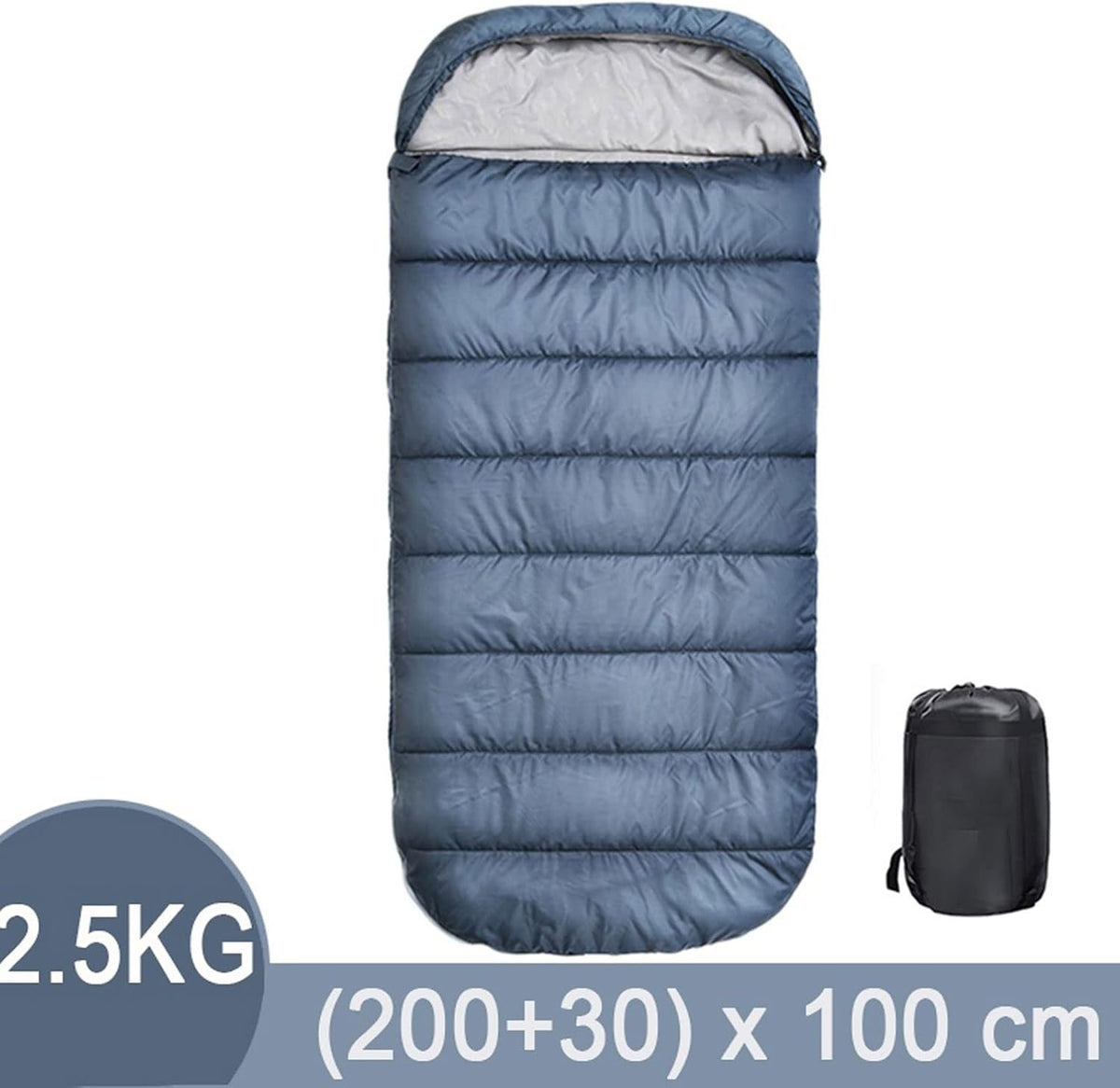 Ecotrek Large Rectangular Sleeping Bag – 230 x 100 cm, Ideal for Camping, Hiking, Picnic & Outdoor Use LCF61636