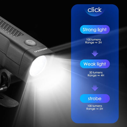 Bicycle Front Light Rechargeable 3 Modes High Lumens TG110017