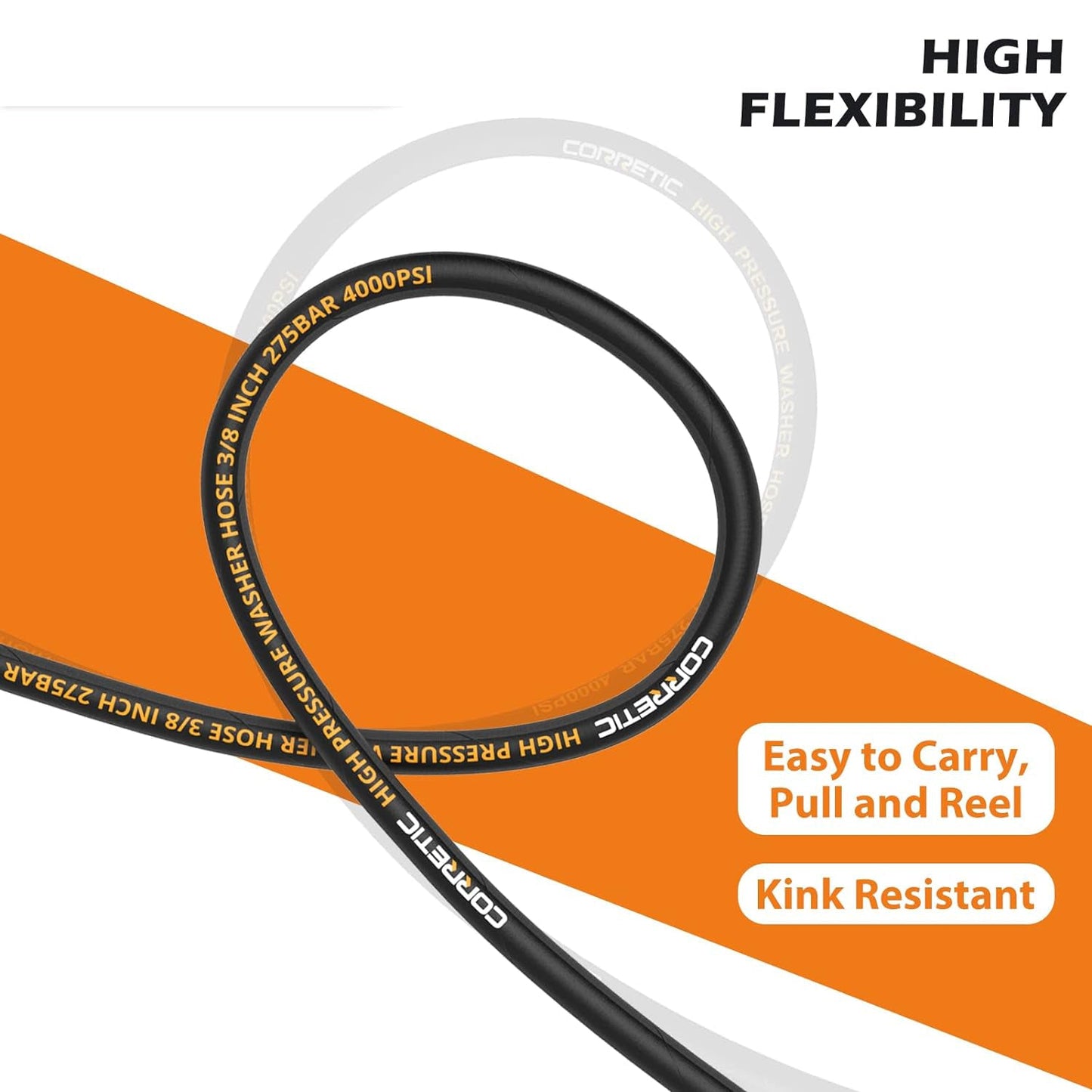 High Pressure Hose 4000PSI 3/8 QC 15M