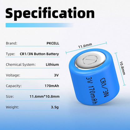 8PCS CR1/3N Lithium Battery 2L76, K58L, DL1/3N, 5018LC, CR11108, CR1/3N, CR13N