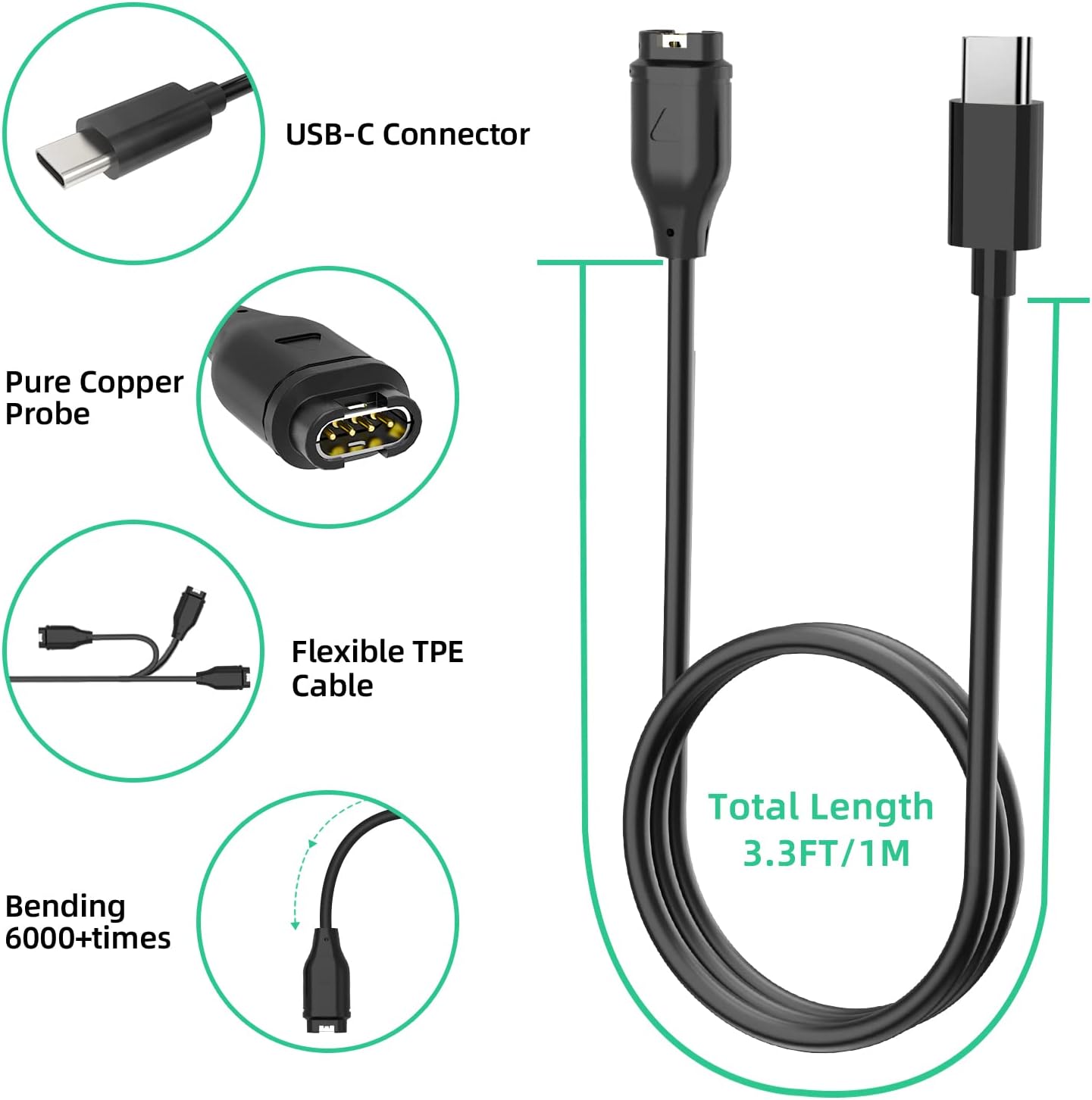 Garmin Watch Charging Cable