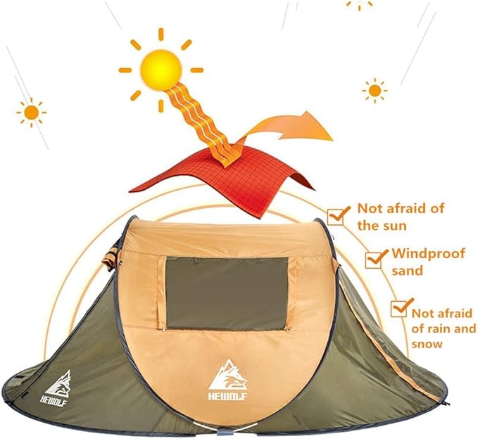 Boat-Shaped Pop-Up Camping Tent Large 260(L) x 150 (W) x 105(H)cm