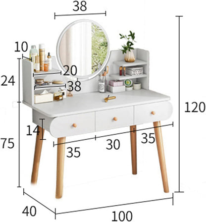 Dressing Table with Mirror and Stool