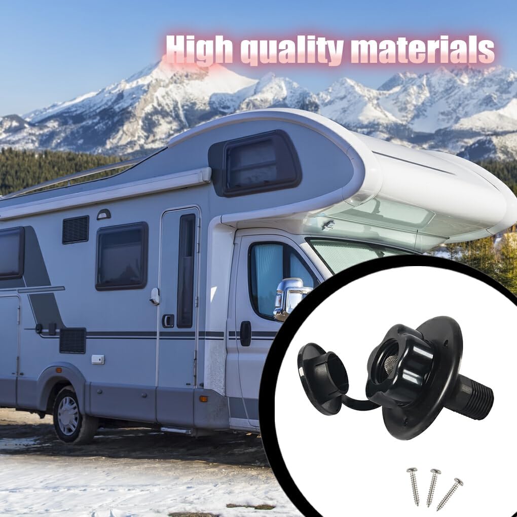 RV City Water Inlet with Check Valve (Black)