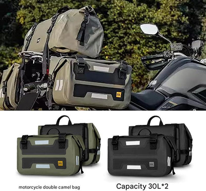 ECOTREK Motorcycle Saddlebags – Double Side Saddle Bag, 60L Waterproof Pannier YJ7303