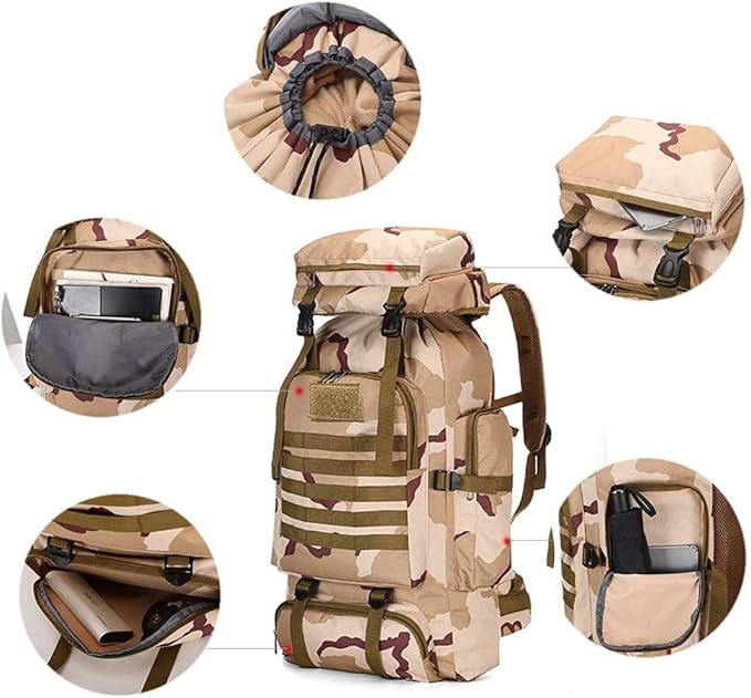 ECOTREK-80L Hiking & Camping Backpack – Waterproof & Durable
