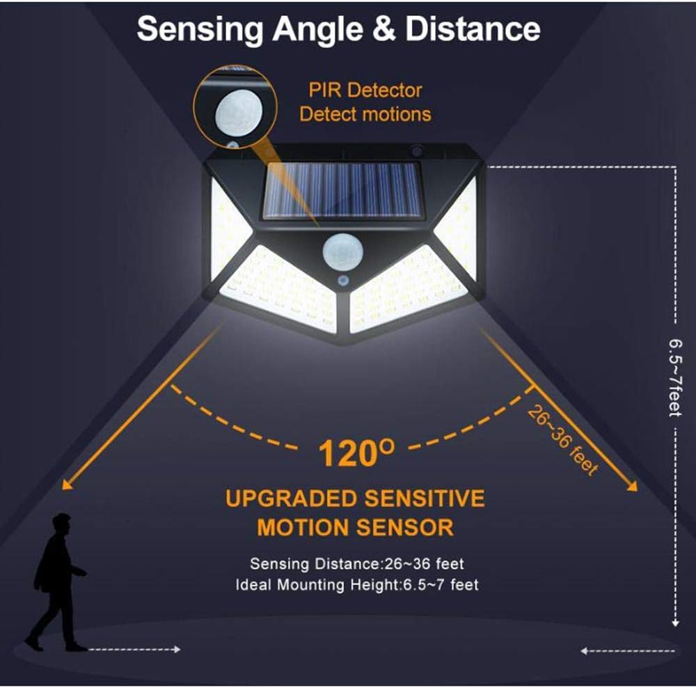 114 LED Solar Motion Outdoor Sensor Wall Light Automatic Light